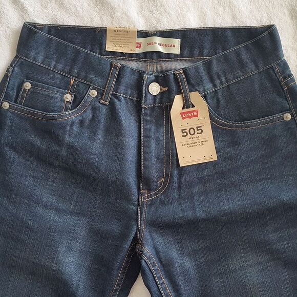 Levi's 505 14 Regular 27 × 27 Extra Room In The Thigh Straight Leg Jeans - Picture 3 of 7